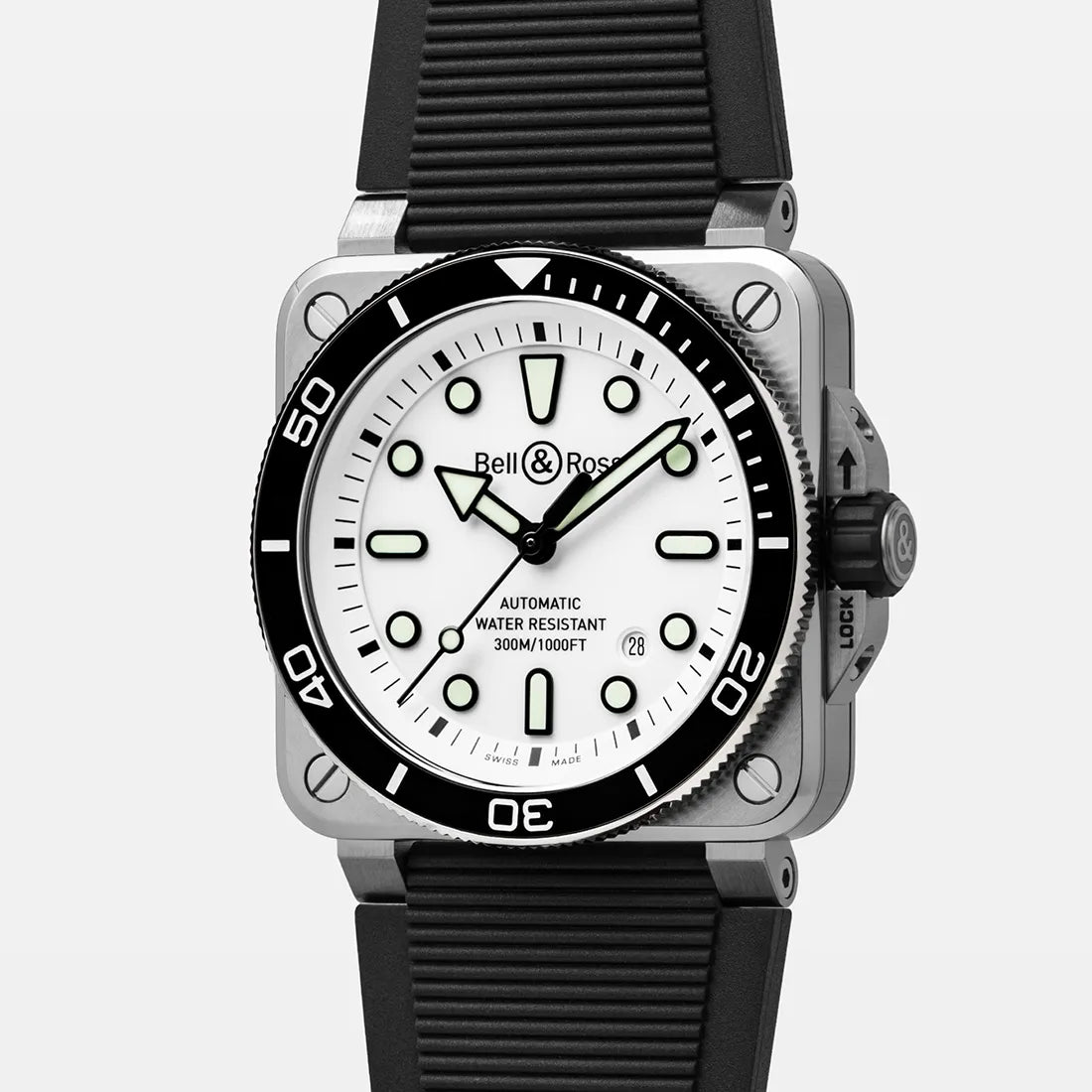 BR 03 Diver White Steel