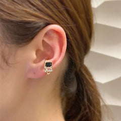 Bird of Paradise Onyx White Topaz Ear Cuff (BP44KCF)